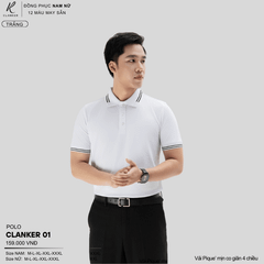 Áo Polo Thể Thao CLANKER 01 Nam , Nữ Màu Xanh Da Vải Cá Sấu Thể Thao Mịn Co Dãn 4 Chiều Phủ Nano Kháng Khuẩn