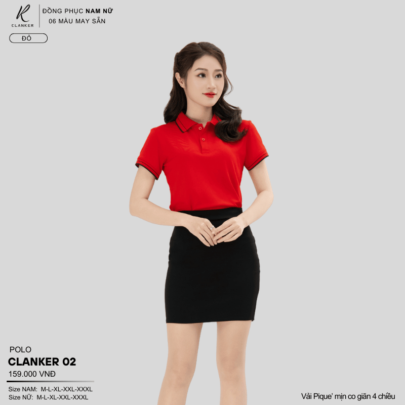 Áo Polo Thể Thao CLANKER 02 Nam , Nữ Màu Xanh Da