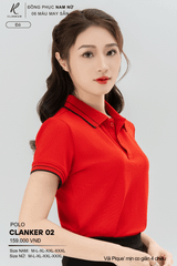 Áo Polo Thể Thao CLANKER 02 Nam , Nữ Màu Đỏ