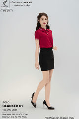 Áo Polo Thể Thao CLANKER 01 Nam , Nữ Màu Đỏ Đô Vải Cá Sấu Thể Thao Mịn Co Dãn 4 Chiều Phủ Nano Kháng Khuẩn