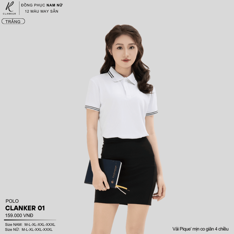 Áo Polo Thể Thao CLANKER 01 Nam , Nữ Màu Xanh Da Vải Cá Sấu Thể Thao Mịn Co Dãn 4 Chiều Phủ Nano Kháng Khuẩn