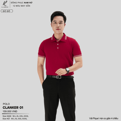 Áo Polo Thể Thao CLANKER 01 Nam , Nữ Màu Thiên Thanh Vải Cá Sấu Thể Thao Mịn Co Dãn 4 Chiều Phủ Nano Kháng Khuẩn