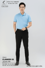 Áo Polo Thể Thao CLANKER 02 Nam , Nữ Màu Thiên Thanh