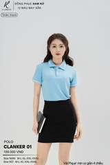Áo Polo Thể Thao CLANKER 01 Nam , Nữ Màu Thiên Thanh Vải Cá Sấu Thể Thao Mịn Co Dãn 4 Chiều Phủ Nano Kháng Khuẩn