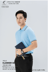 Áo Polo Thể Thao CLANKER 02 Nam , Nữ Màu Thiên Thanh