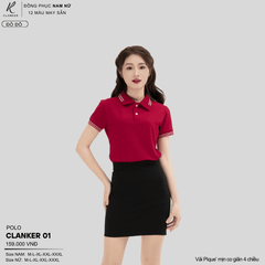 Áo Polo Thể Thao CLANKER 01 Nam , Nữ Màu Đỏ Đô Vải Cá Sấu Thể Thao Mịn Co Dãn 4 Chiều Phủ Nano Kháng Khuẩn