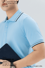 Áo Polo Thể Thao CLANKER 02 Nam , Nữ Màu Thiên Thanh