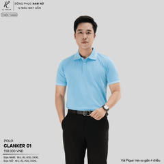 Áo Polo Thể Thao CLANKER 01 Nam , Nữ Màu Xanh Da Vải Cá Sấu Thể Thao Mịn Co Dãn 4 Chiều Phủ Nano Kháng Khuẩn