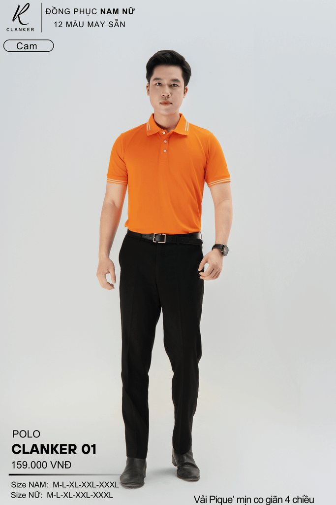 Áo Polo Thể Thao CLANKER 01 Nam , Nữ Màu Đỏ Vải Cá Sấu Thể Thao Mịn Co Dãn 4 Chiều Phủ Nano Kháng Khuẩn