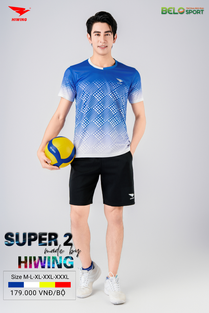 Áo Bóng Chuyền ,Cầu Lông ,Pickleball Hiwing Super 2 New 2025 Màu Xanh