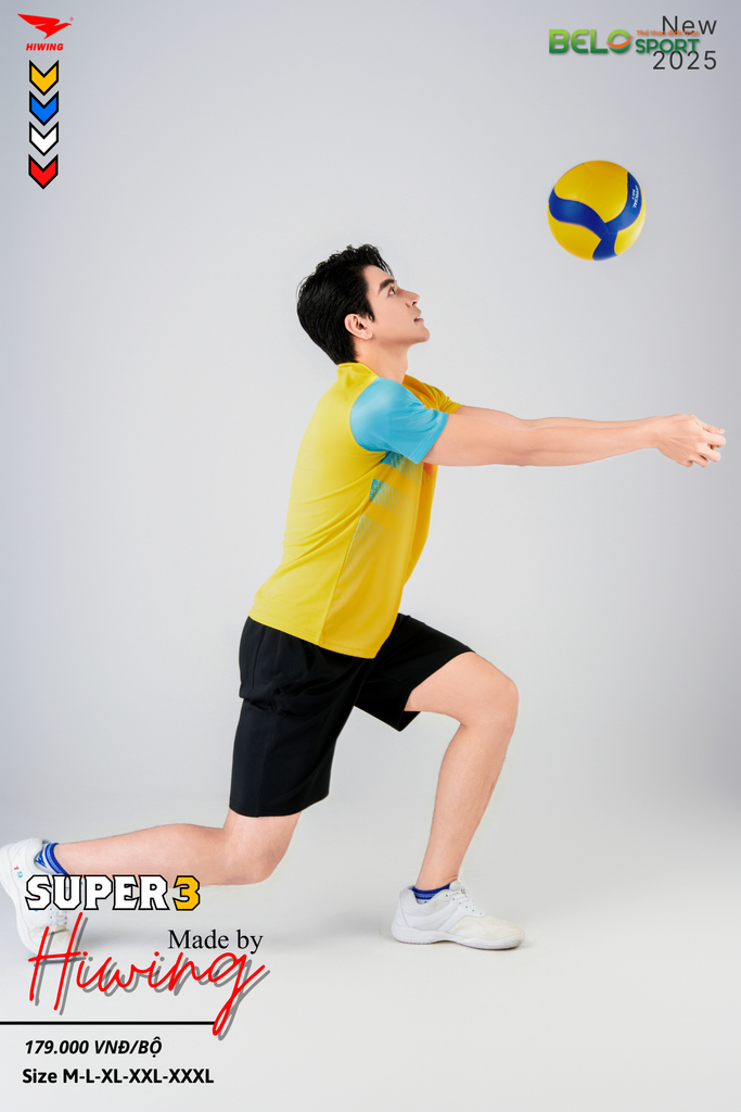 Áo Bóng Chuyền ,Cầu Lông ,Pickleball Hiwing Super 3 New 2025 Màu Vàng