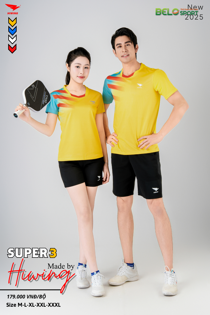 Áo Bóng Chuyền ,Cầu Lông ,Pickleball Hiwing Super 3 New 2025 Màu Vàng