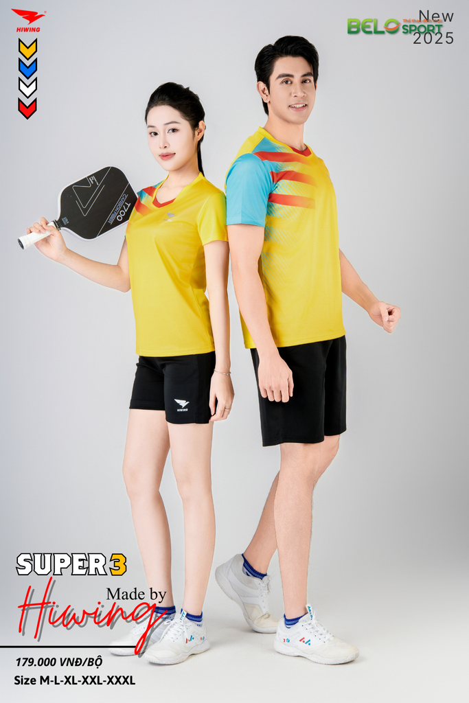Áo Bóng Chuyền ,Cầu Lông ,Pickleball Hiwing Super 3 New 2025 Màu Vàng