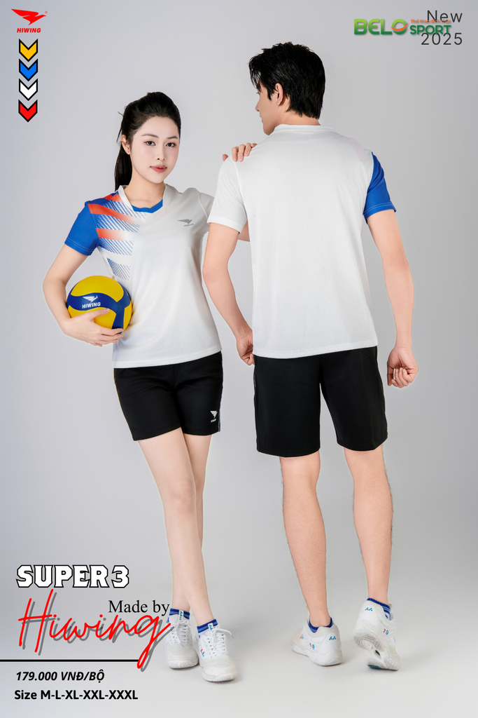 Áo Bóng Chuyền ,Cầu Lông ,Pickleball Hiwing Super 3 New 2025 Màu Trắng