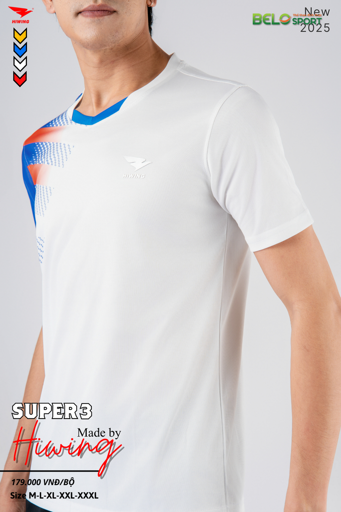 Áo Bóng Chuyền ,Cầu Lông ,Pickleball Hiwing Super 3 New 2025 Màu Trắng