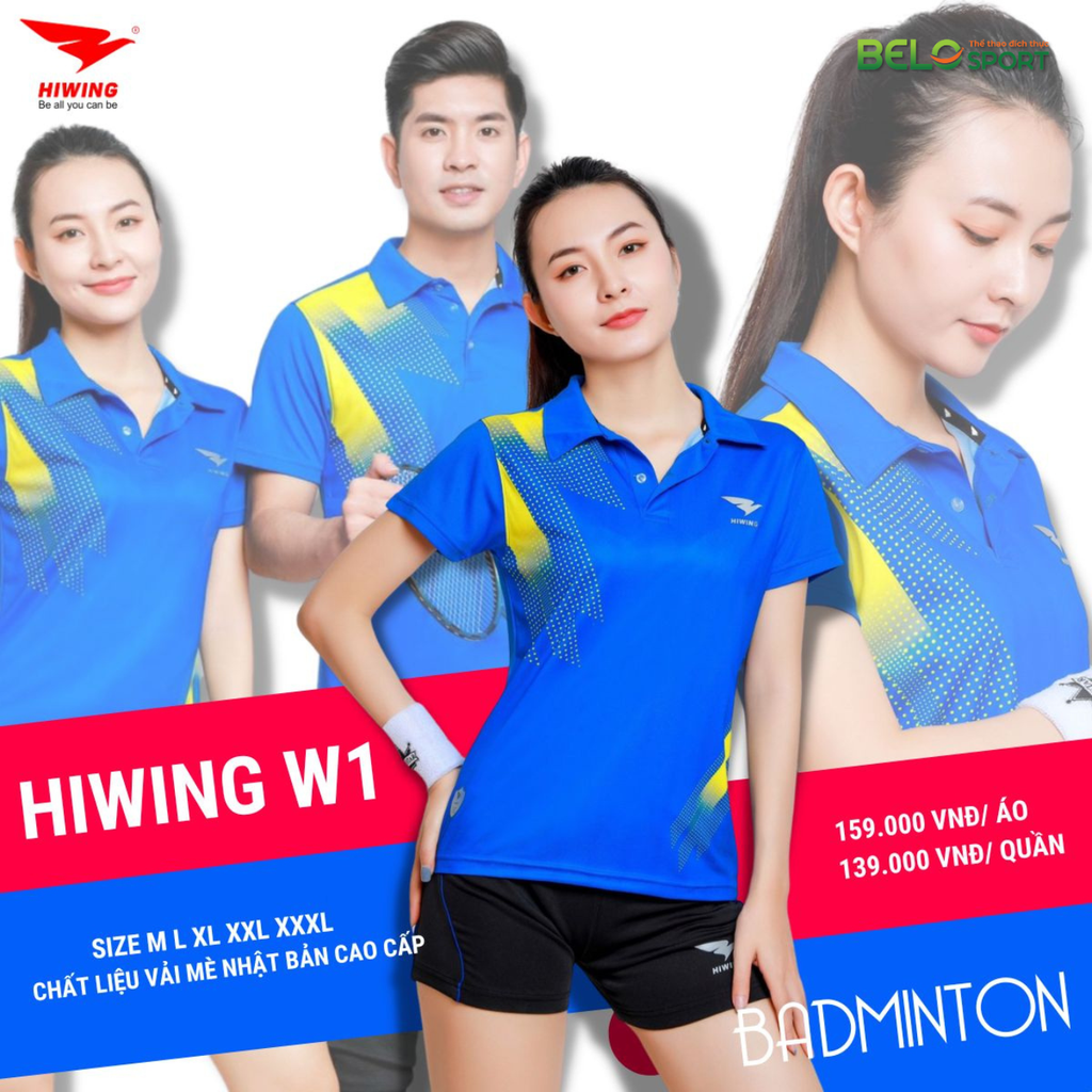 Áo Cầu Lông Hiwing W1 Màu Xanh