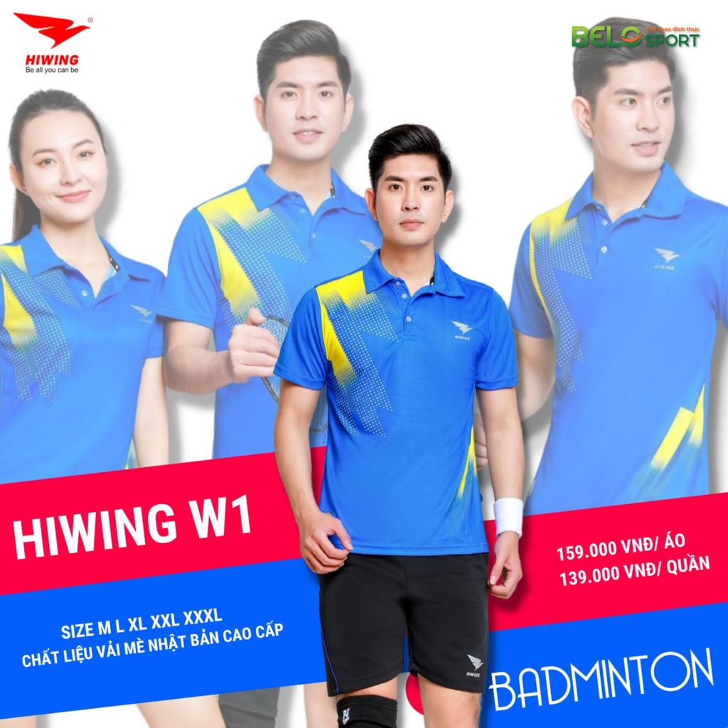 Áo Cầu Lông Hiwing W1 Màu Xanh
