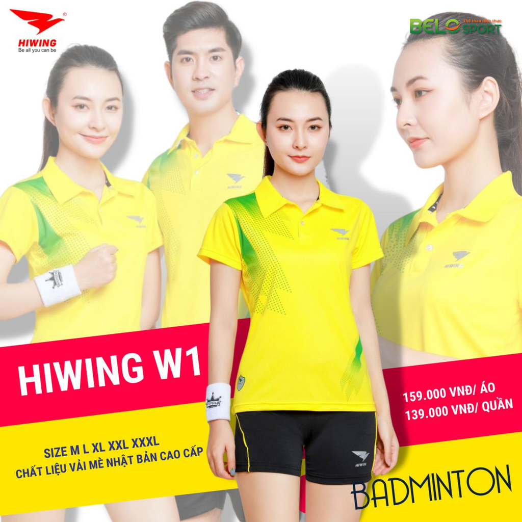 Áo Cầu Lông Hiwing W1 Màu Xanh
