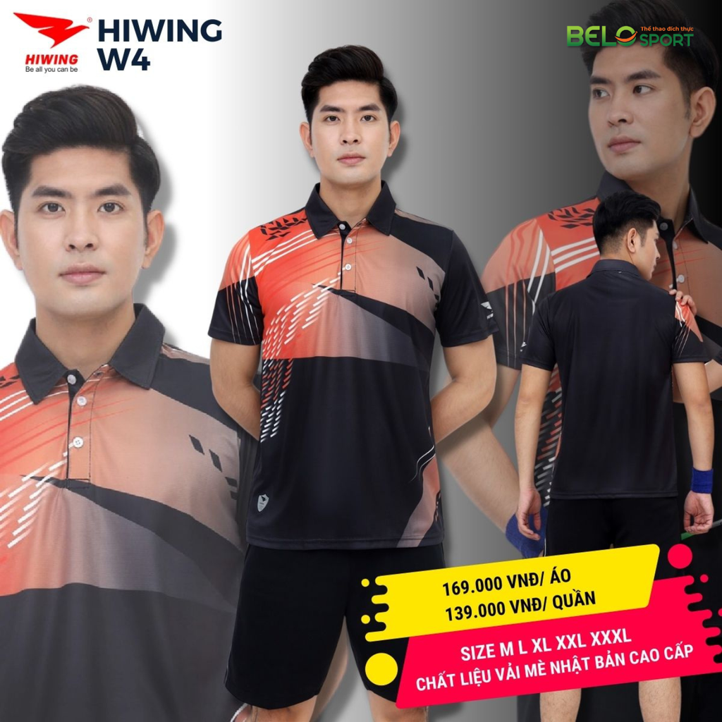 Áo Cầu Lông Hiwing W4 Màu Đen