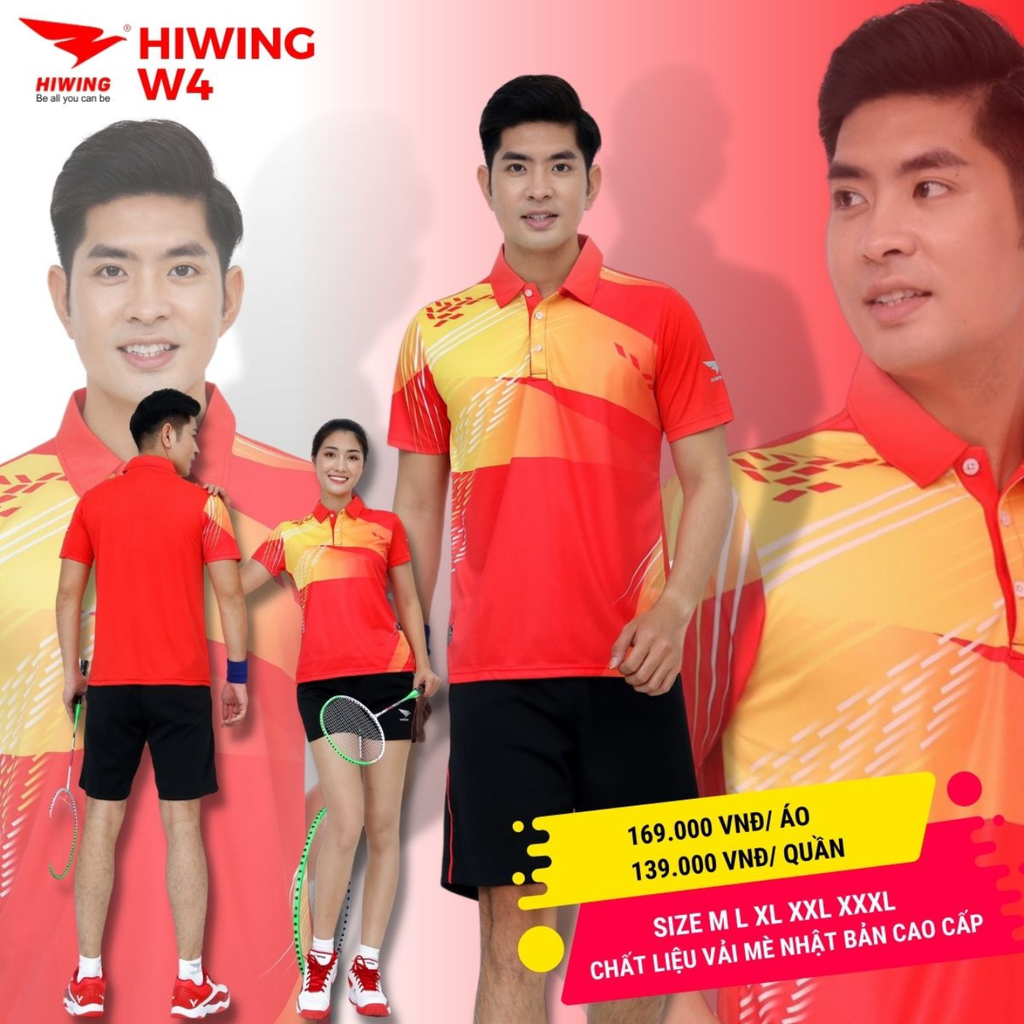 Áo Cầu Lông Hiwing W4 Màu Đỏ