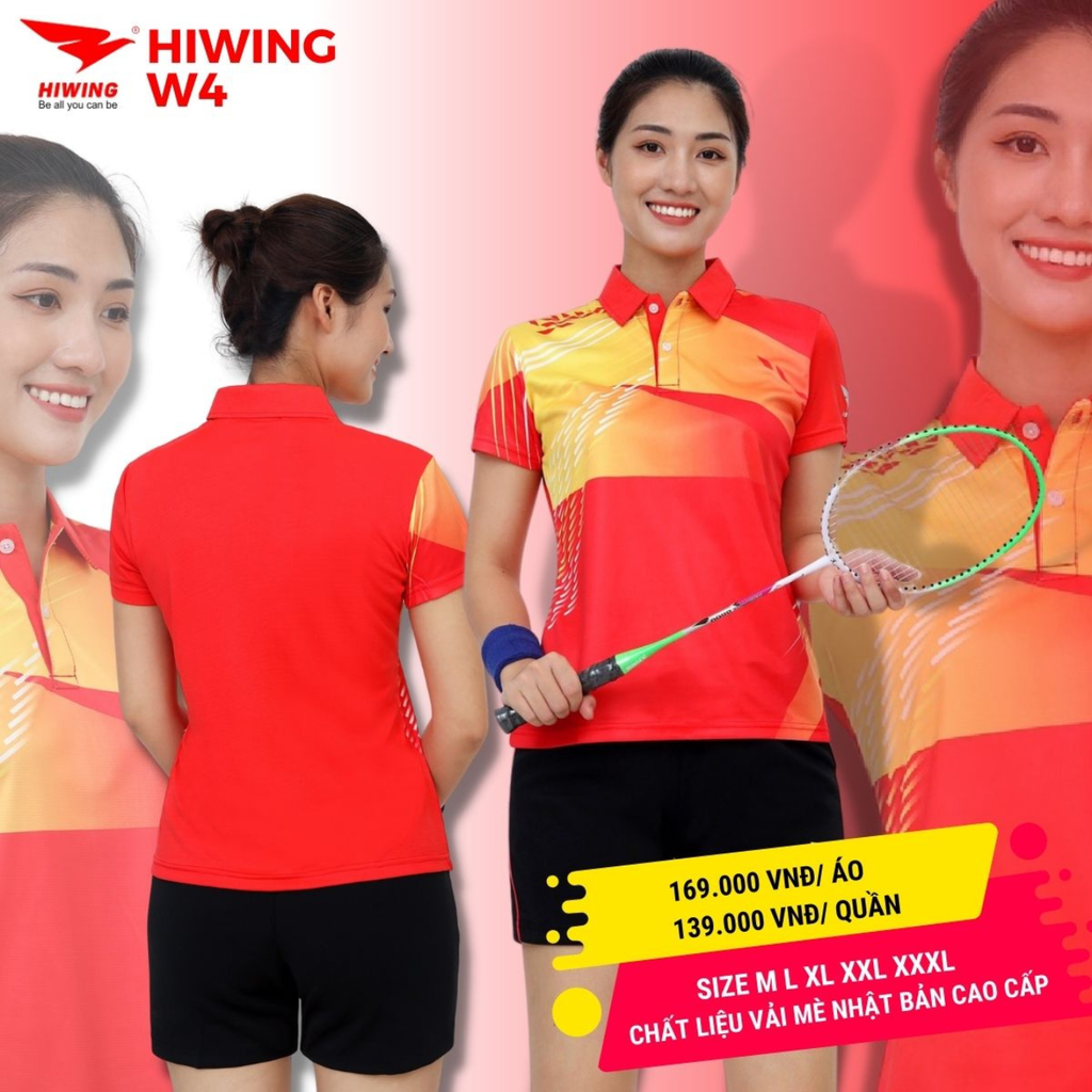 Áo Cầu Lông Hiwing W4 Màu Đen