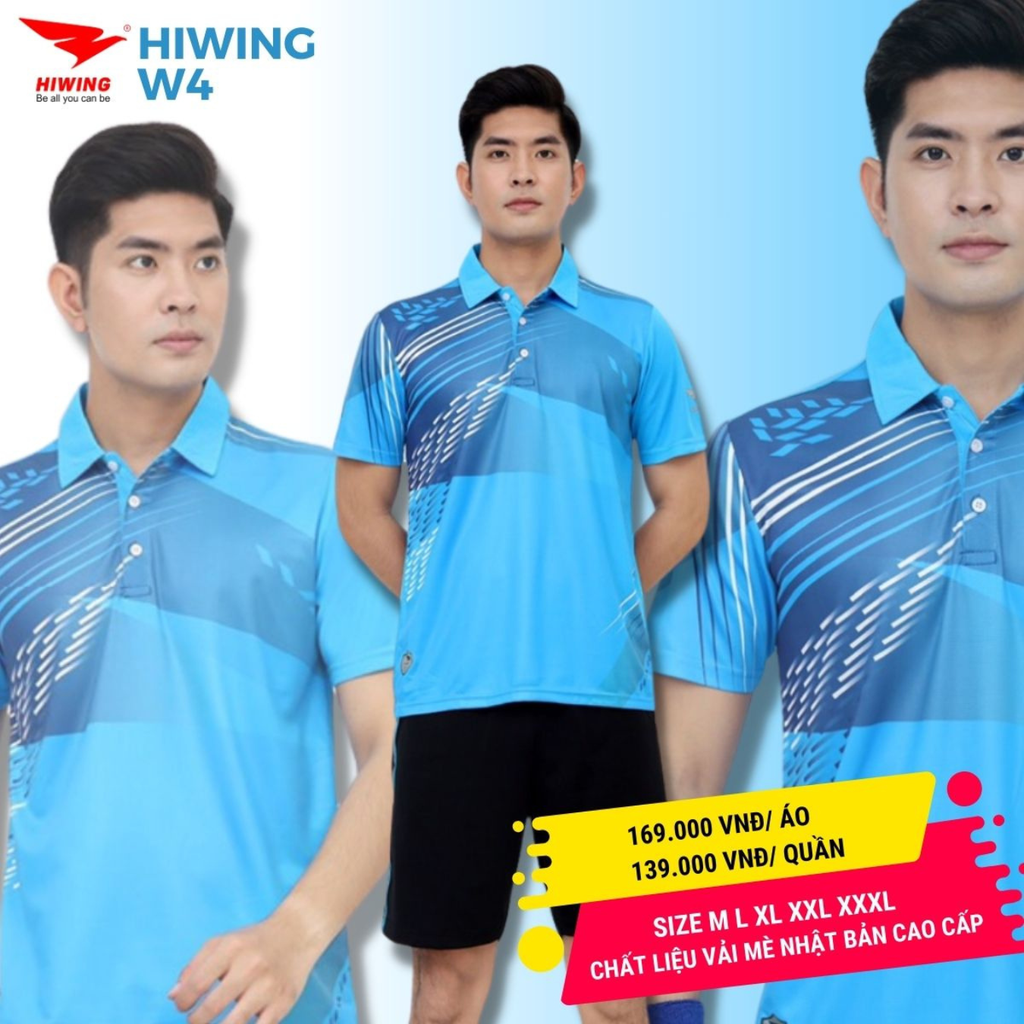 Áo Cầu Lông Hiwing W4 Màu Xanh