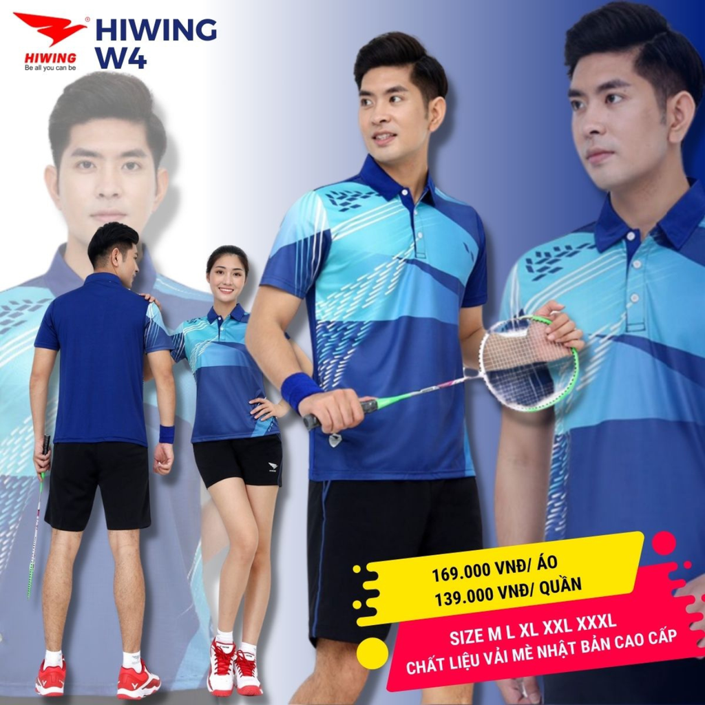 Áo Cầu Lông Hiwing W4 Màu Xanh