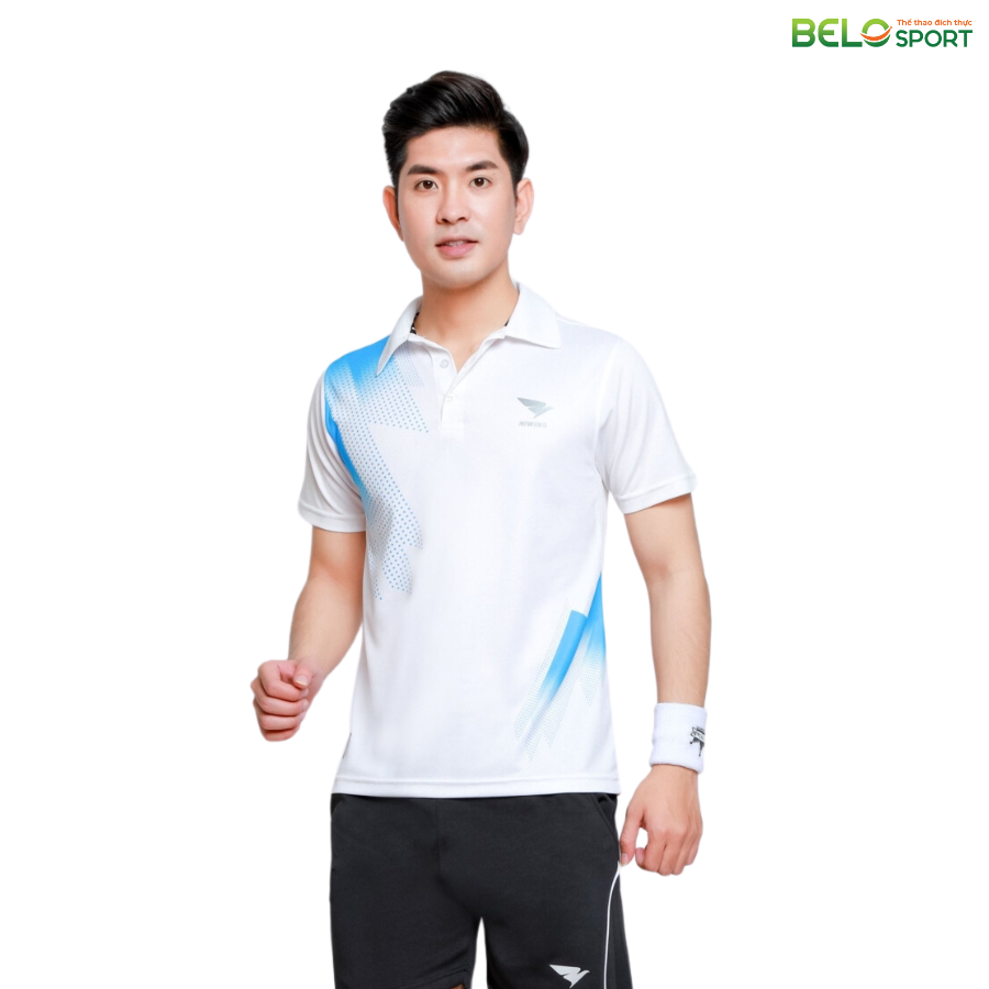 Áo cầu lông Nam Hiwing W1 Màu Xanh