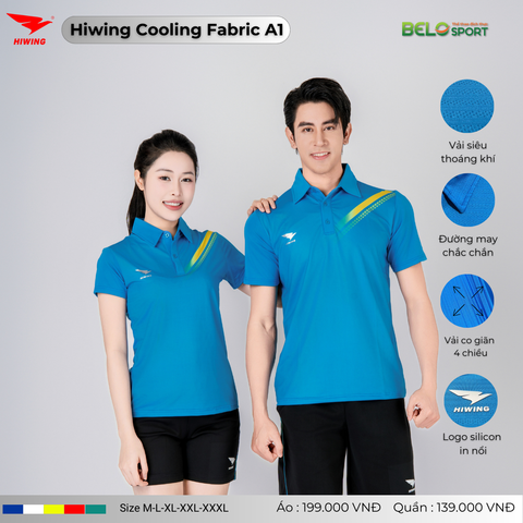 Áo Cầu Lông Pickleball Hiwing Cooling Fabric A1 Màu Xanh New 2025