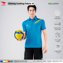Áo Cầu Lông Pickleball Hiwing Cooling Fabric A1 Màu Trắng New 2025