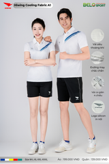 Áo Cầu Lông Pickleball Hiwing Cooling Fabric A1 Màu Trắng New 2025