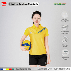 Áo Cầu Lông Pickleball Hiwing Cooling Fabric A1 Màu Trắng New 2025