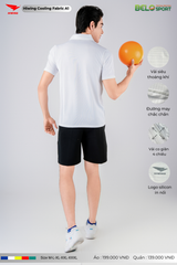 Áo Cầu Lông Pickleball Hiwing Cooling Fabric A1 Màu Trắng New 2025
