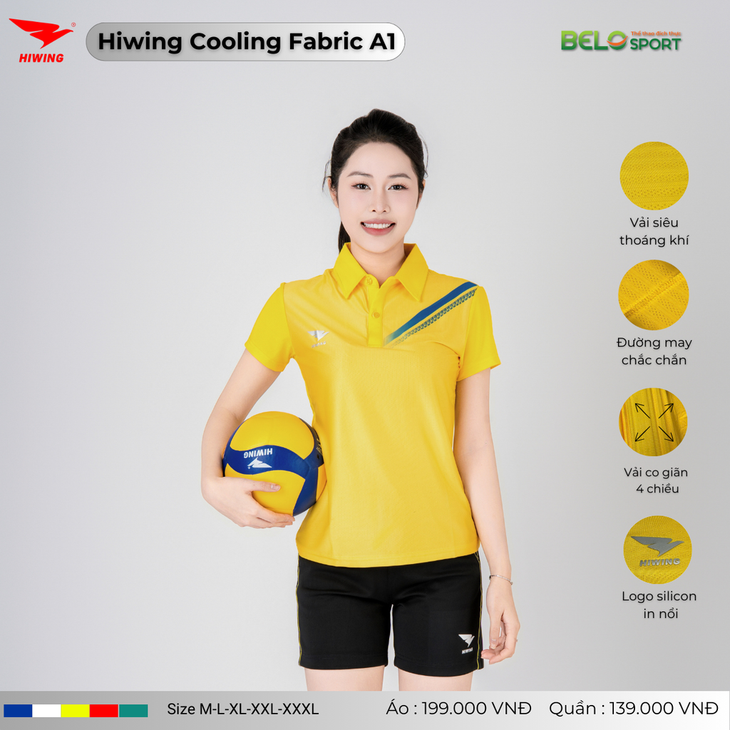 Áo Cầu Lông Pickleball Hiwing Cooling Fabric A1 Màu Đỏ New 2025