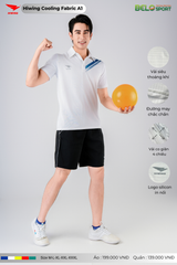 Áo Cầu Lông Pickleball Hiwing Cooling Fabric A1 Màu Trắng New 2025