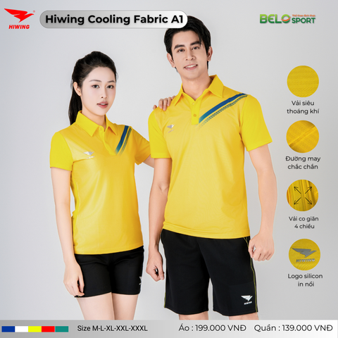 Áo Cầu Lông Pickleball Hiwing Cooling Fabric A1 Màu Vàng New 2025