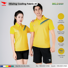 Áo Cầu Lông Pickleball Hiwing Cooling Fabric A1 Màu Vàng New 2025