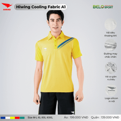 Áo Cầu Lông Pickleball Hiwing Cooling Fabric A1 Màu Trắng New 2025