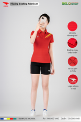 Áo Cầu Lông Pickleball Hiwing Cooling Fabric A1 Màu Đỏ New 2025