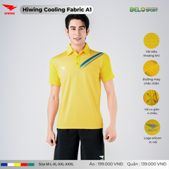 Áo Cầu Lông Pickleball Hiwing Cooling Fabric A1 Màu Vàng New 2025