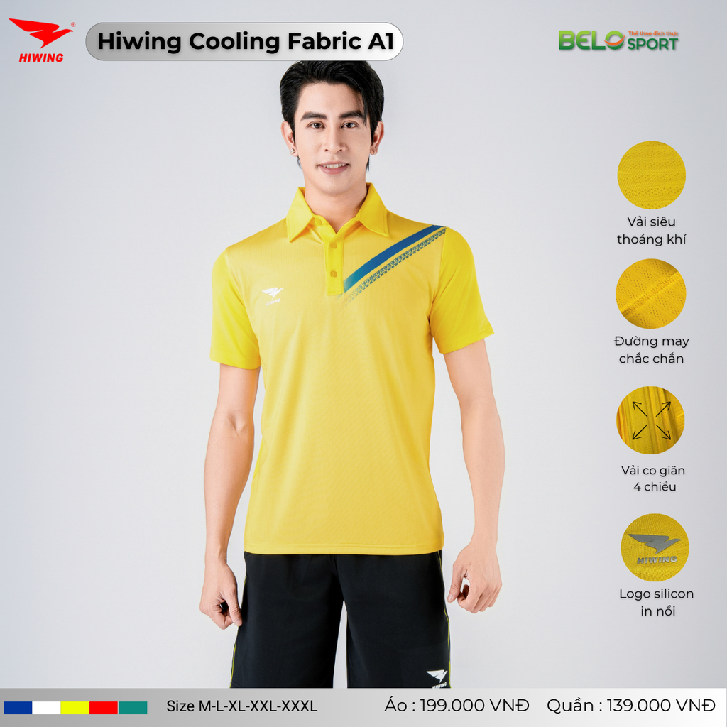 Áo Cầu Lông Pickleball Hiwing Cooling Fabric A1 Màu Đỏ New 2025