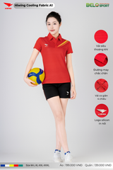 Áo Cầu Lông Pickleball Hiwing Cooling Fabric A1 Màu Đỏ New 2025