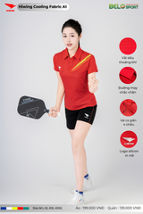 Áo Cầu Lông Pickleball Hiwing Cooling Fabric A1 Màu Đỏ New 2025