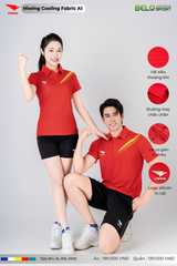 Áo Cầu Lông Pickleball Hiwing Cooling Fabric A1 Màu Đỏ New 2025