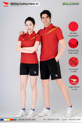 Áo Cầu Lông Pickleball Hiwing Cooling Fabric A1 Màu Đỏ New 2025