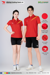 Áo Cầu Lông Pickleball Hiwing Cooling Fabric A1 Màu Đỏ New 2025