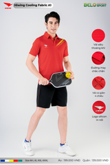 Áo Cầu Lông Pickleball Hiwing Cooling Fabric A1 Màu Đỏ New 2025