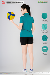 Áo Cầu Lông Pickleball Hiwing Cooling Fabric A1 Màu Xanh Lá New 2025