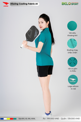 Áo Cầu Lông Pickleball Hiwing Cooling Fabric A1 Màu Xanh Lá New 2025