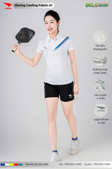 Áo Cầu Lông Pickleball Hiwing Cooling Fabric A1 Màu Trắng New 2025